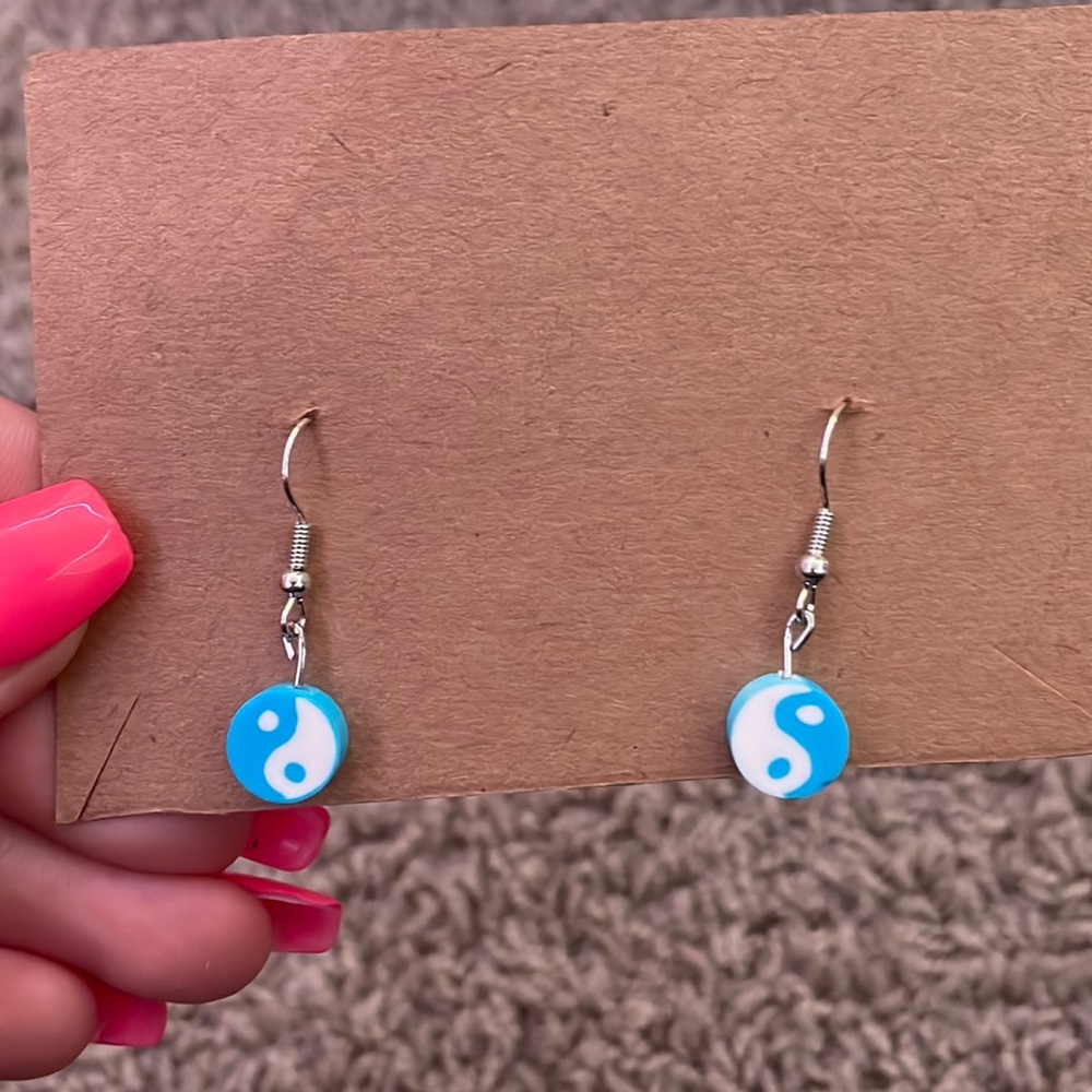 blue ying yang earrings!